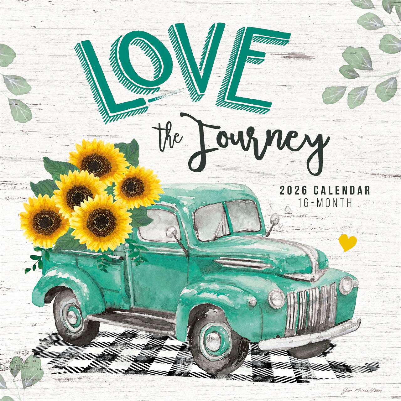 Love the Journey | 2026 12 x 24 Inch (Hanging) Monthly Square Wall Calendar | Featuring the Artwork of Jo Moulton | Plastic-Free